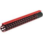 UTG Pro Keymod AR-15 15" Super Slim Rail - Black & Red 2-Tone