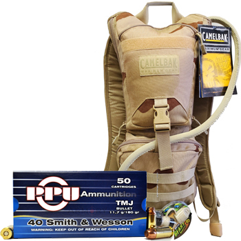 CamelBak Ambush + 200rds of PPU 40 S&W 180gr TMJ Ammo