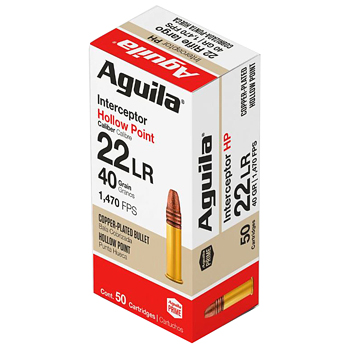 22LR 40gr HP Aguila Interceptor Ammo Box (50 rds)