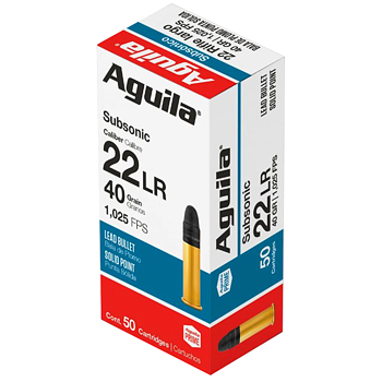 22LR 40gr SP Aguila Subsonic Ammo Case (5000 rds)