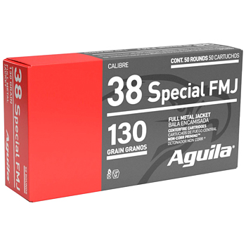 38 Special 130gr FMJ Aguila Ammo Box (50 rds)