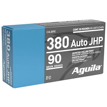 380 Auto (ACP) 90gr JHP Aguila Ammo Box (50 rds)