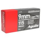 9mm Luger (9x19mm) 115gr FMJ Aguila Ammo Box (50 rds)