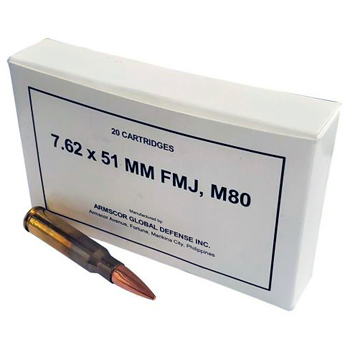 308 Winchester (7.62x51mm) M80 147gr FMJ Armscor Precision Ammo Box (20 rds)