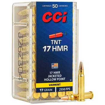 17 HMR 17gr JHP CCI TNT Ammo Box (50 rds)