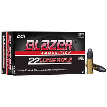 22LR 40gr LRN CCI Blazer Solid Ammo Box (50 rds)