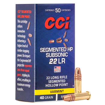22LR 40gr Segmented HP CCI Subsonic Ammo Box (50 rds)