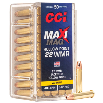 22 WMR 40gr JHP CCI Maxi-Mag Ammo Box (50 rds)