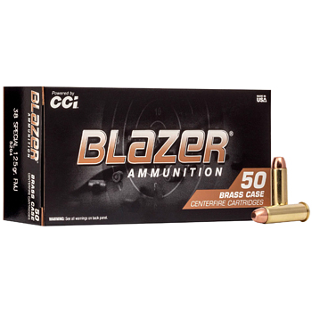 38 Special 125gr FMJ CCI Blazer Brass Ammo Box (50 rds)