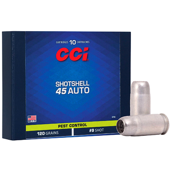 45 ACP (45 Auto) Shotshell 120gr #9 CCI Ammo Box (10 rds) 