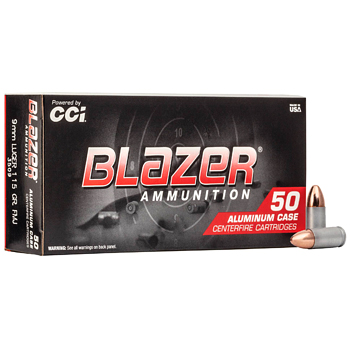 9mm Luger (9x19mm) 115gr FMJ CCI Blazer Aluminum Ammo Box (50 rds)