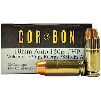 10mm Auto 150gr JHP Corbon Ammo Box (20 rds)