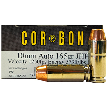 10mm Auto 165gr JHP Corbon Ammo Box (20 rds)