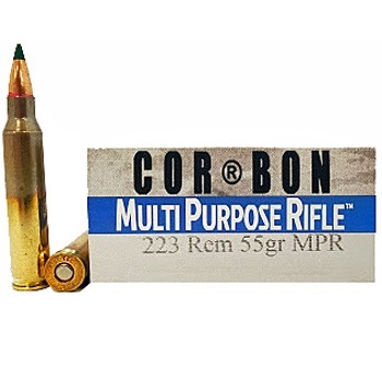223 Remington (5.56x45mm) 55gr MPR Corbon Ammo Box (20 rds)