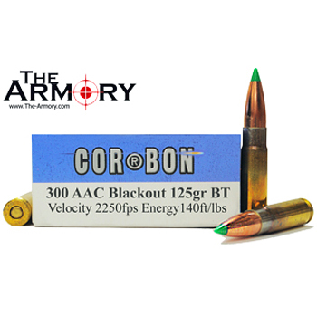 300 AAC Blackout 125gr BT Corbon Ammo Box (20 rds)