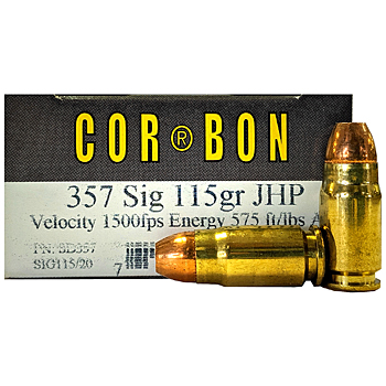 357 Sig 115gr JHP Corbon Ammo Box (20 rds)