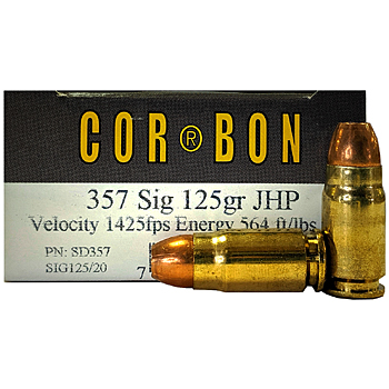 357 Sig 125gr JHP Corbon Ammo Box (20 rds)