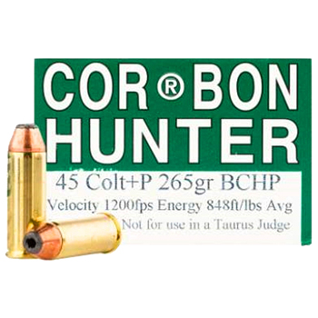 45 Colt (LC) 265gr +P BCHP Corbon Hunter Ammo Box (20 rds)