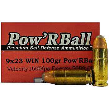 9mm Winchester (9x23mm) 100gr JSP Pow'R Ball Ammo Box (20 rds)