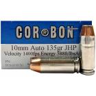 10mm Auto 135gr JHP Corbon Ammo Box (20 rds)