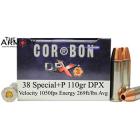 38 Special 110gr +P DPX Corbon Ammo Box (20 rds)