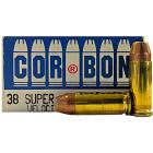 38 Super 125gr +P JHP Corbon Ammo Box (20 rds)