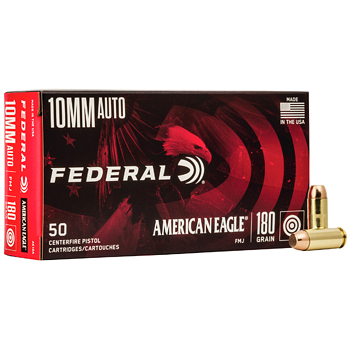 10mm Auto 180gr FMJ Federal American Eagle Ammo Box (50 rds)