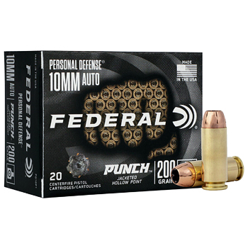 10mm Auto 200gr JHP Federal Personal Defense Punch Ammo Box (20 rds)