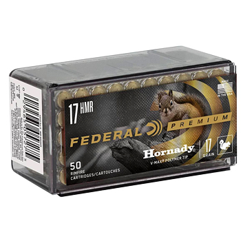 17 HMR 17gr Varmint & Predator Hornady V-Max Federal Ammo Box (50 rds)