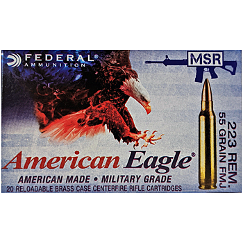 223 Remington 55gr FMJBT Federal American Eagle Tactical MSR Ammo Case (500 rds)