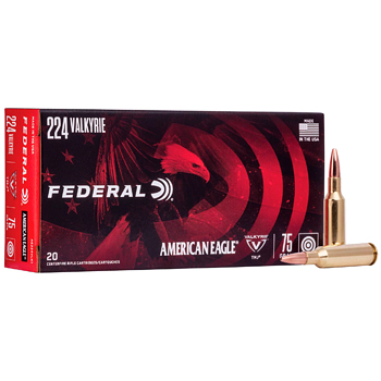 224 Valkyrie 75gr TMJ Federal American Eagle Valkyrie Ammo Box (20 rds)