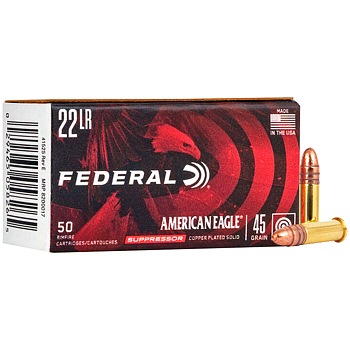 22LR 45gr Federal American Eagle Rimfire Suppressor Ammo Box (50 rds)