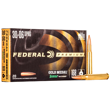 30-06 Springfield 168gr BTHP Federal Gold Medal Sierra MatchKing Ammo Box (20 rds)