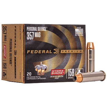 357 Mag 158gr Hydra-Shok JHP Federal Personal Defense Ammo Box (20 rds)