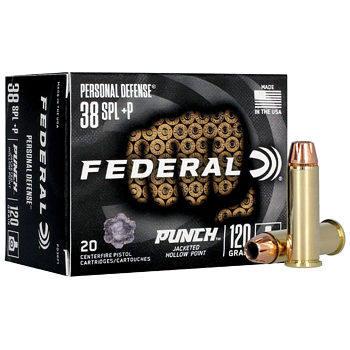 38 Special 120gr +P JHP Federal Personal Defense Punch Ammo Box (20 rds)