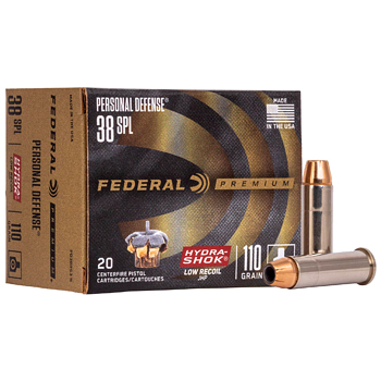 38 Spl 110gr Hydra-Shok JHP Federal Personal Defense Ammo Box (20 rds)