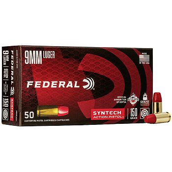 9mm Luger (9x19mm) 150gr TSJ Federal Syntech Action Pistol Ammo Box (50 rds)