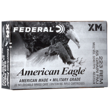 223 55gr FMJ Federal American Eagle - 500 Round Case