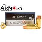 45 ACP (45 Auto) 185gr JHP Federal Personal Defense Ammo Box (20 rds)