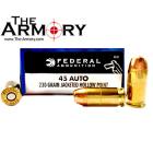 45 ACP (45 Auto) 230gr JHP Federal Personal Defense Ammo Box (20 rds)