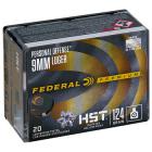 9mm Luger (9x19mm) 124gr HST JHP Federal Personal Defense Ammo Box (20 rds)