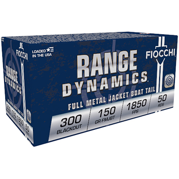 300 AAC Blackout 150gr FMJBT Fiocchi Range Dynamics Ammo Box (50 rds)