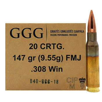 308 Winchester 147gr FMJ GGG Ammo Pack (200 rds)