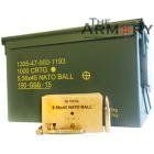 5.56 62gr Penetrator FMJ M855/SS109 Lithuanian GGG Ammo - 1000rds + 50 Cal Ammo Can
