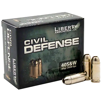 40 S&W 60gr FHP Liberty Civil Defense Ammo Box (20 rds)