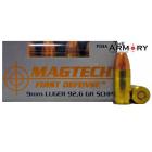 9mm (9x19mm) Luger 92.6gr SCHP First Defense Magtech Ammo Box (20 rds)