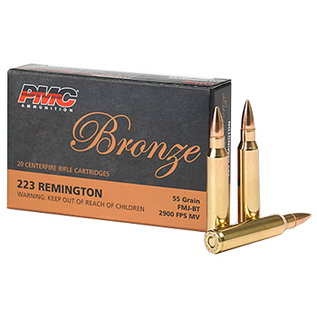 223 Remington (5.56x45mm) 55gr FMJBT PMC Bronze Ammo Case (1000 rds)