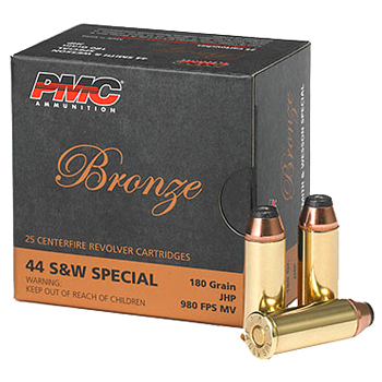 44 S&W Special 180gr JHP PMC Bronze Ammo Box (50 rds)