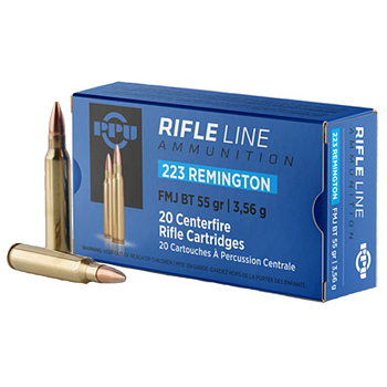 223 Remington (5.56x45mm) 55gr FMJ-BT PPU Ammo Box (20 rds)