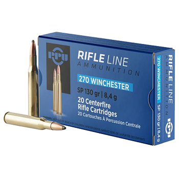270 Winchester 130gr SP PPU Ammo Case (200 rds)